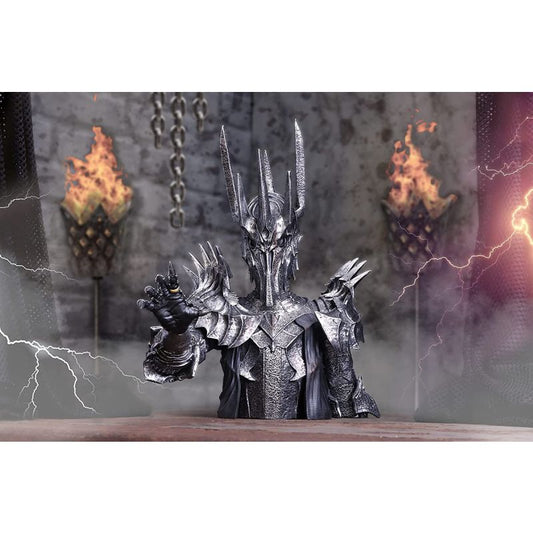 Nemesis Now Officially Licensed Lord of The Rings Sauron Bust, Silver, 39cm