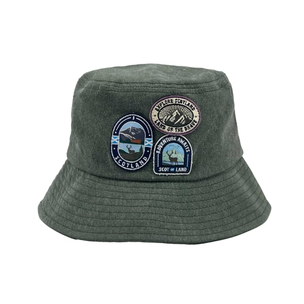 Big Country Scotland Patch Bucket Hat - Khaki Green