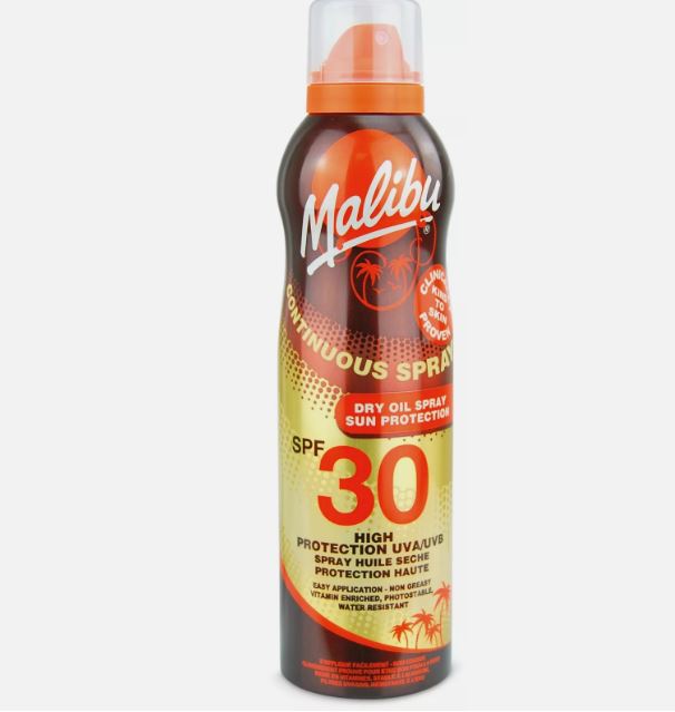Malibu Sun SPF 30 Continuous Dry Oil Spray for Tanning