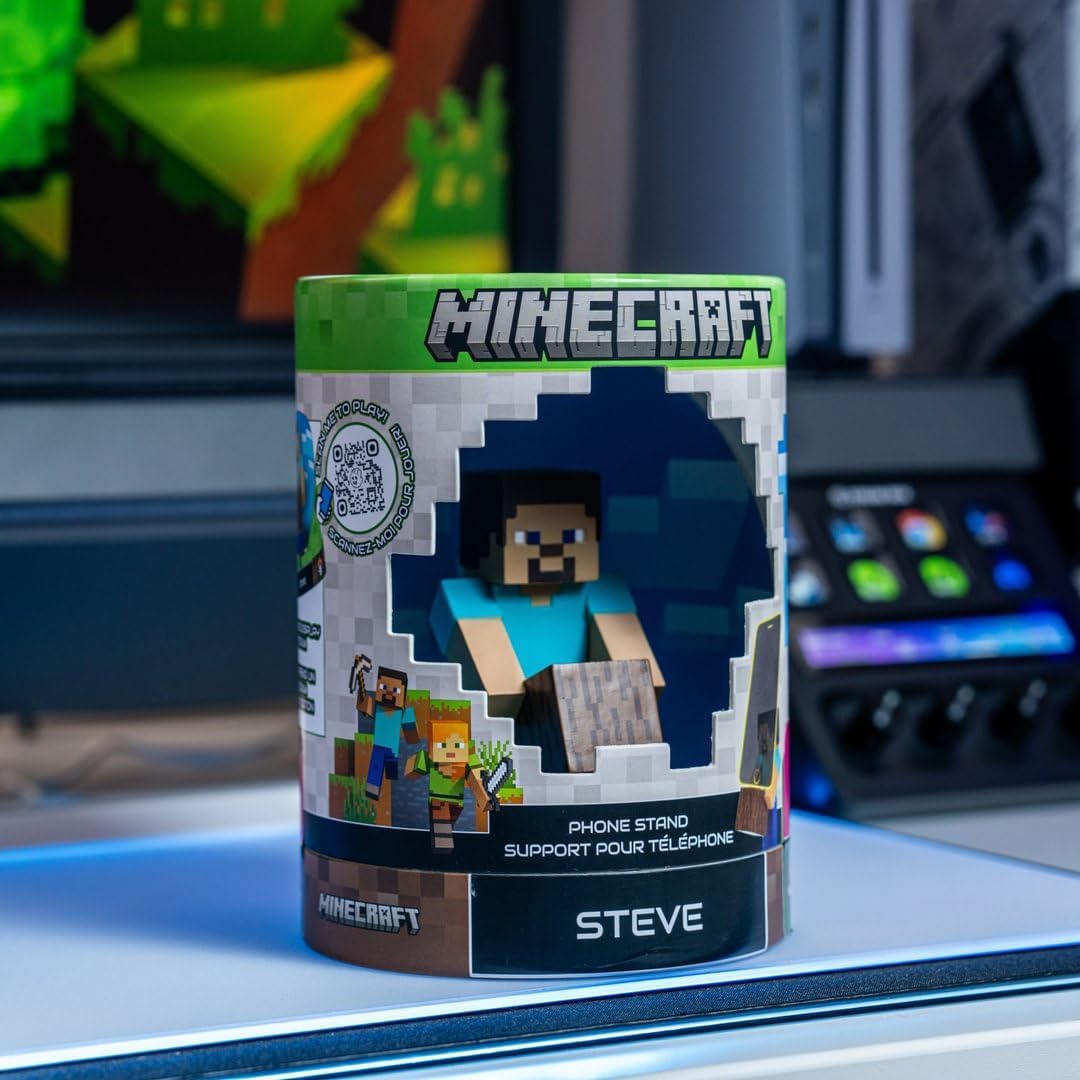 Minecraft: Steve Guys Holdems, Mini Cable Guys Phone Stand and Device Holder