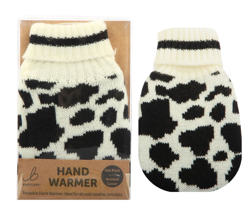 Cow Print Knitted Hand Warmer