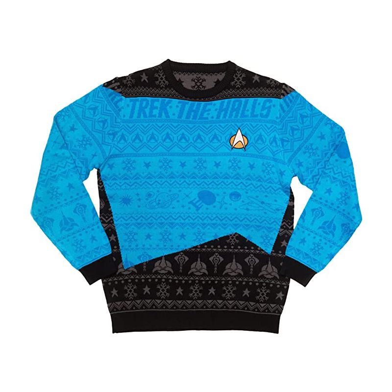Star Trek Blue Unisex Knitted Jumper, medium