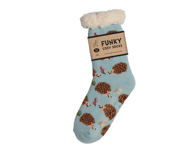 Ladies Sherpa Socks - Hedgehog