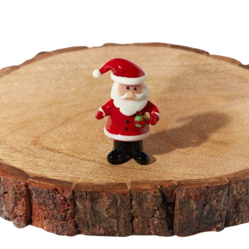 XMAS GLASS SANTA ORNAMENT