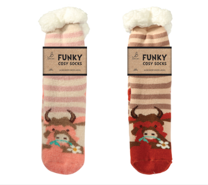 Funky Welly Socks - Nordic Highland Cow (1 SUPPLIED)