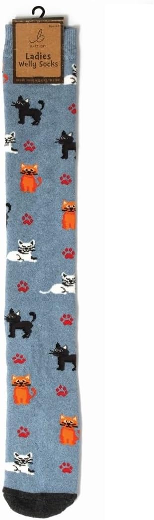 Ladies Welly Socks - Crazy Cats