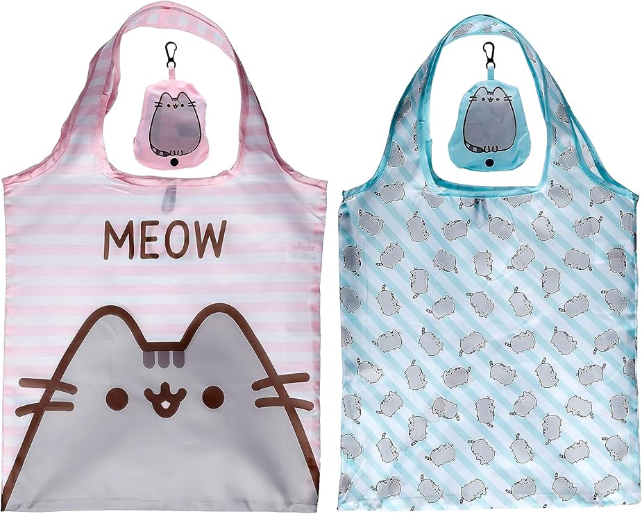 Foldable Reusable Shopping Bag - Pusheen Cat Design (1 SUPPLIED)