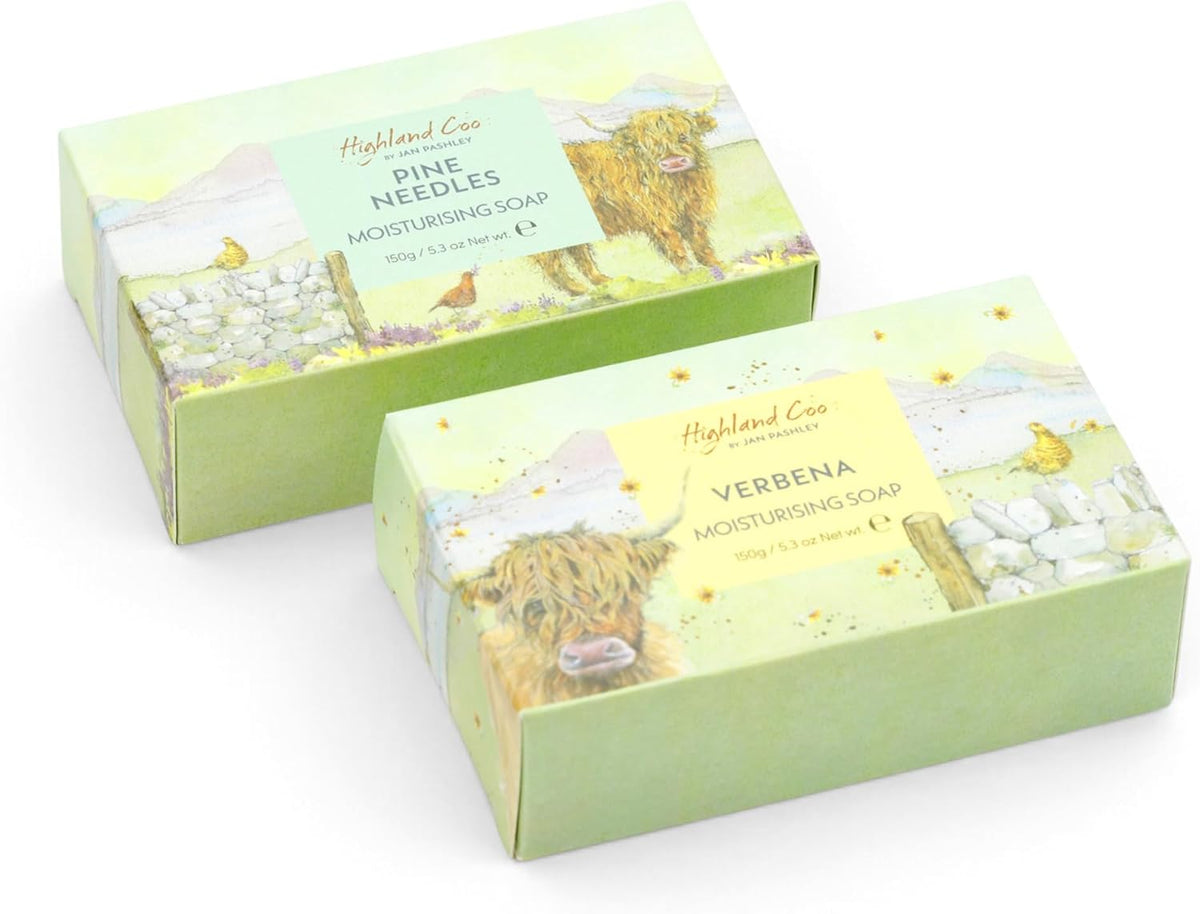 Jan Pashley Highland Coo Handmade Soap Bar - Verbena or Pine ***(1 SUPPLIED)***
