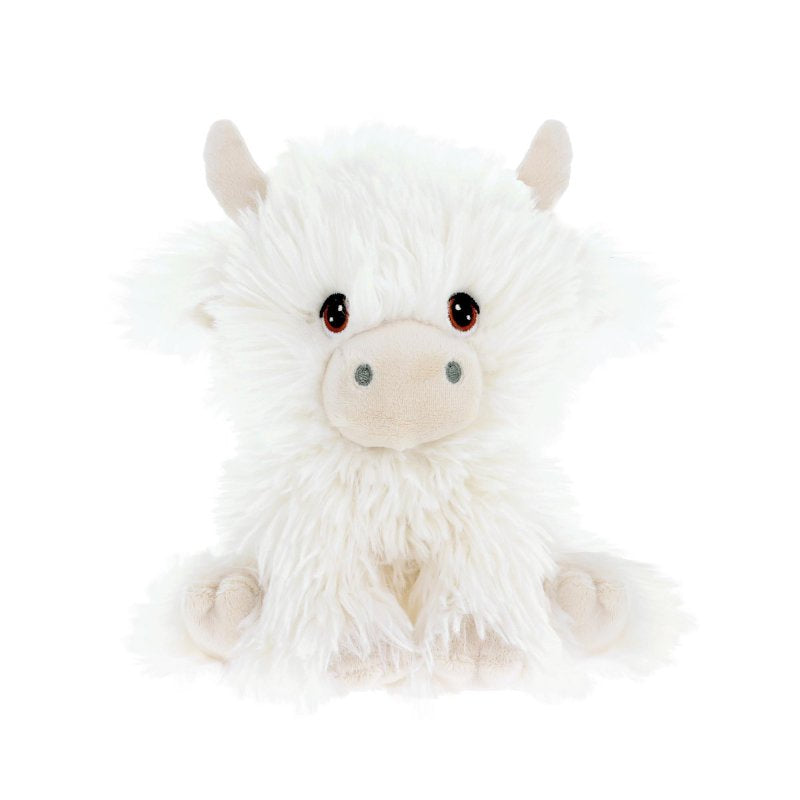 18cm Keeleco Cream Shaggy Cow