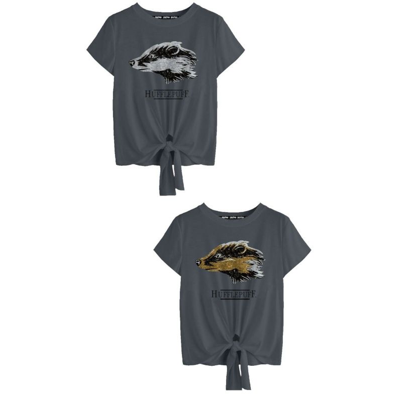 Harry Potter Hufflepuff T-Shirt - Reverse Sequins - L