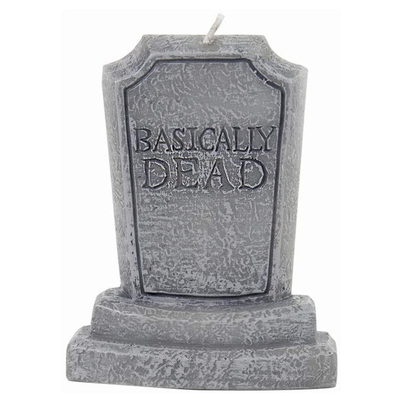 Basically Dead Tombstone Candle, Grey