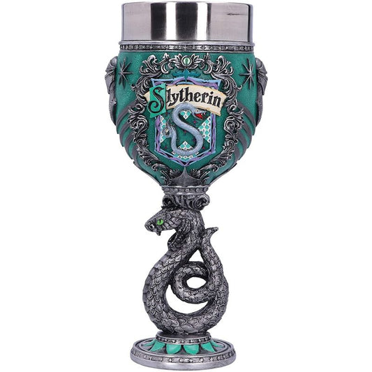 Harry Potter Slytherin Hogwarts House Collectable Goblet, Green Silver, 19.5cm