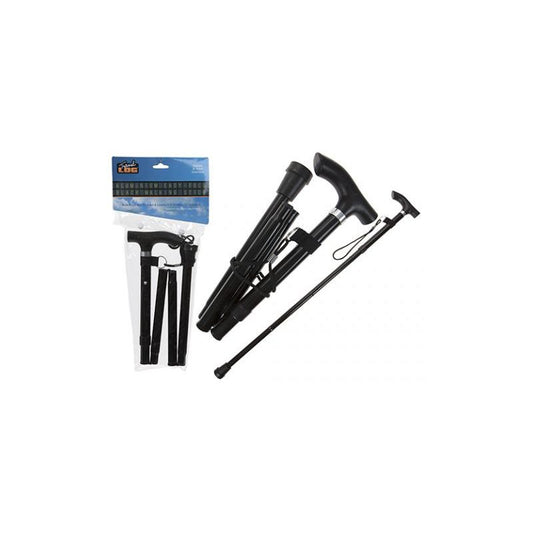 Black Adjustable Lightweight Folding Cane Foldable Walking Stick