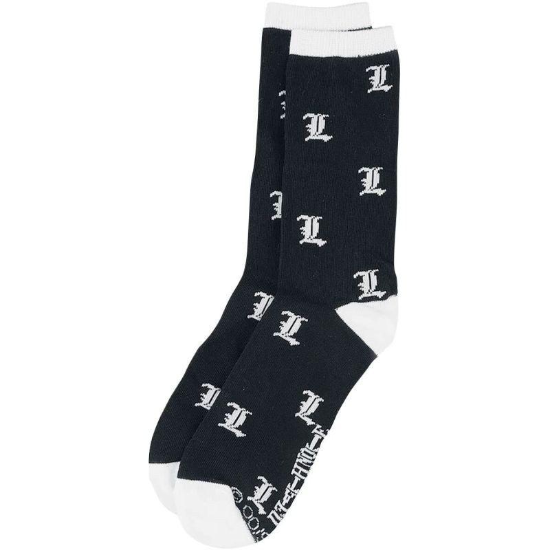 OFFICIAL DEATH NOTE BLACK ONE SIZE SOCKS NEW IN GIFT BOX