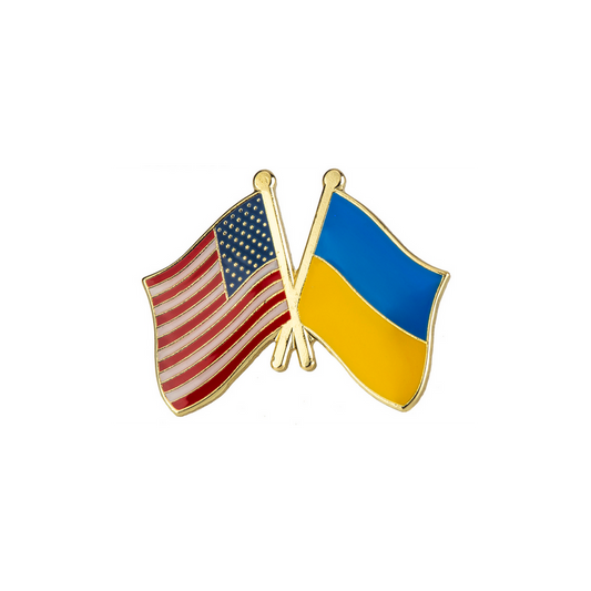 USA-Ukraine Flag Friendship Lapel Pin Badge
