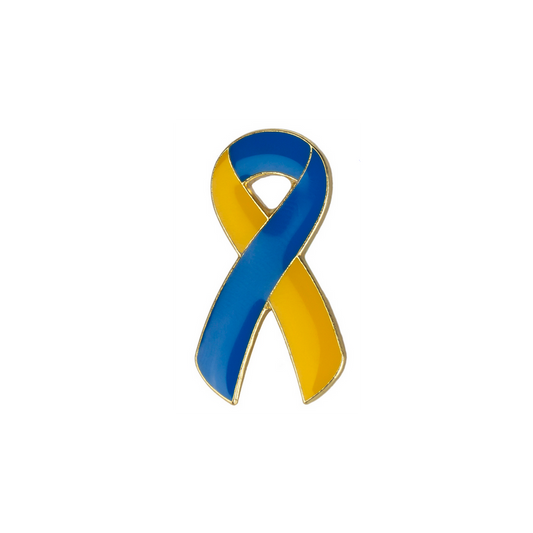 Ukraine Flag Ribbon Lapel Pin Badge