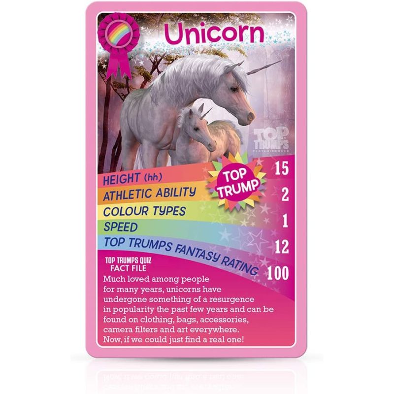 Horses and Ponies and Unicorns Top Trumps Card Game