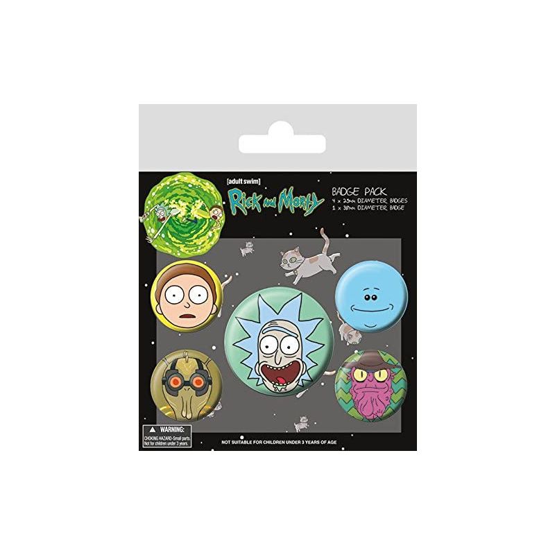 Cartoon Network Rick and Morty-Heads Badge Pack, Multi-Color, 10 x 12.5cm