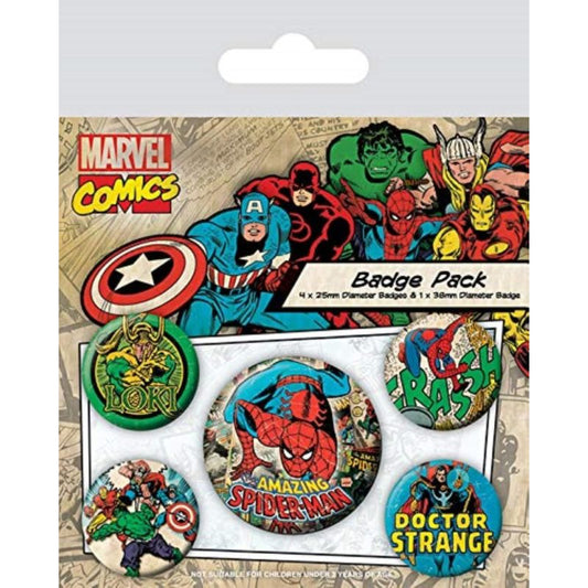 Pyramid International Marvel Retro Spider-Man Badge Pack