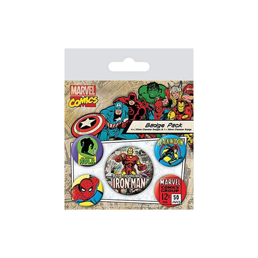 Marvel Retro Iron Man Badge Pack