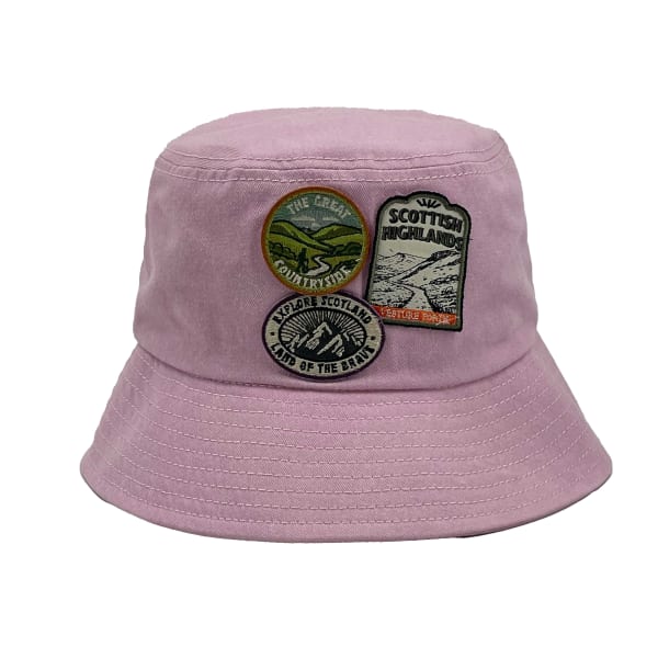 Big Country Scotland Patch Bucket Hat - Pink