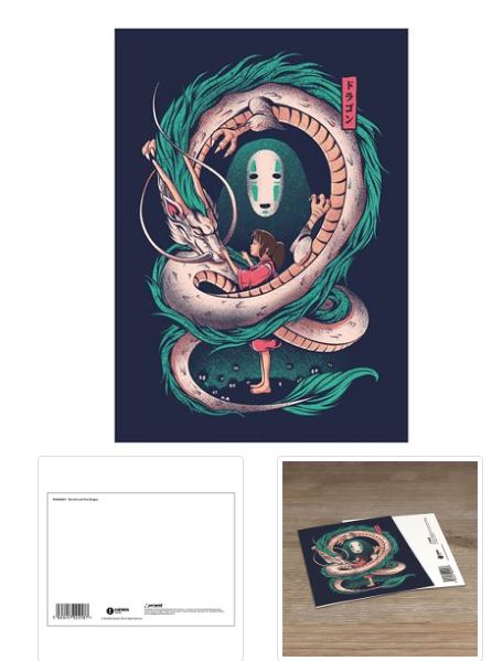 ILUSTRATA (THE GIRL AND THE DRAGON) POSTCARD PRINT A6 (1 CARD SUPPLIED)
