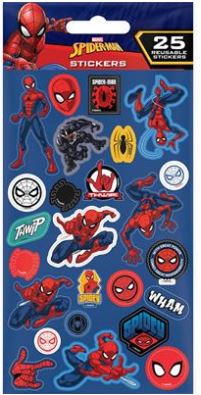 SPIDERMAN (SPIDEY) 25pc REUSABLE PAPER STICKERS
