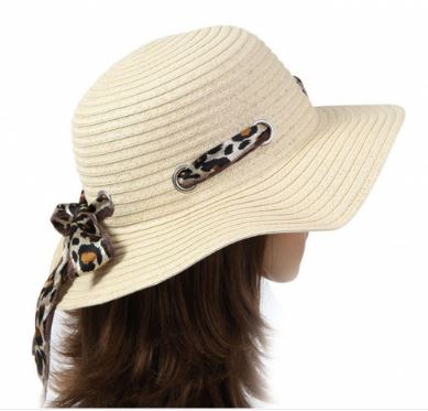 Ladies Straw Hat & Scarf - Deluxe