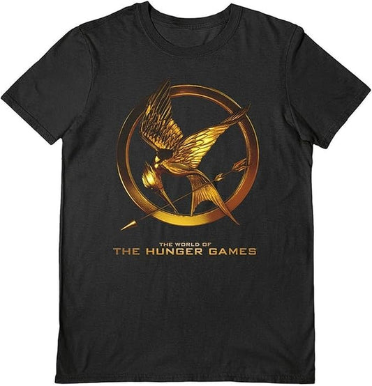 THE HUNGER GAMES (MOCKINJAY) BLACK UNISEX T-SHIRT LARGE