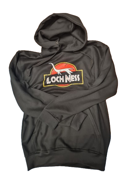 Nessie Dinosaur Black Hoodie - Size XL