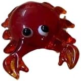 Glass Crab Ornament Orange With Google Eyes