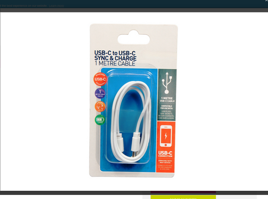 USB-C USB-C Sync & Charge Cable - 1 metre