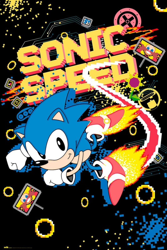 Sonic Speed Poster - 35.8 x 24.2 inches / 91 x 61.5 cm