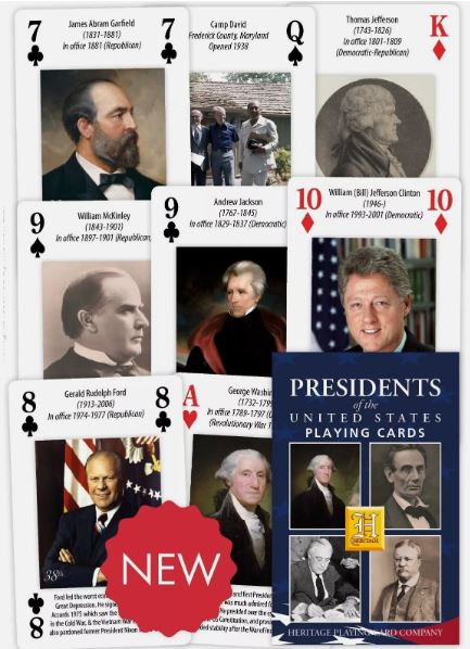Presidents of the United States set of 52 playing cards (+ jokers)