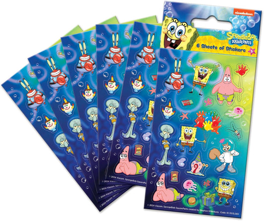 Spongebob Squarepants Blue Party Bag Stickers (Six Sheets)