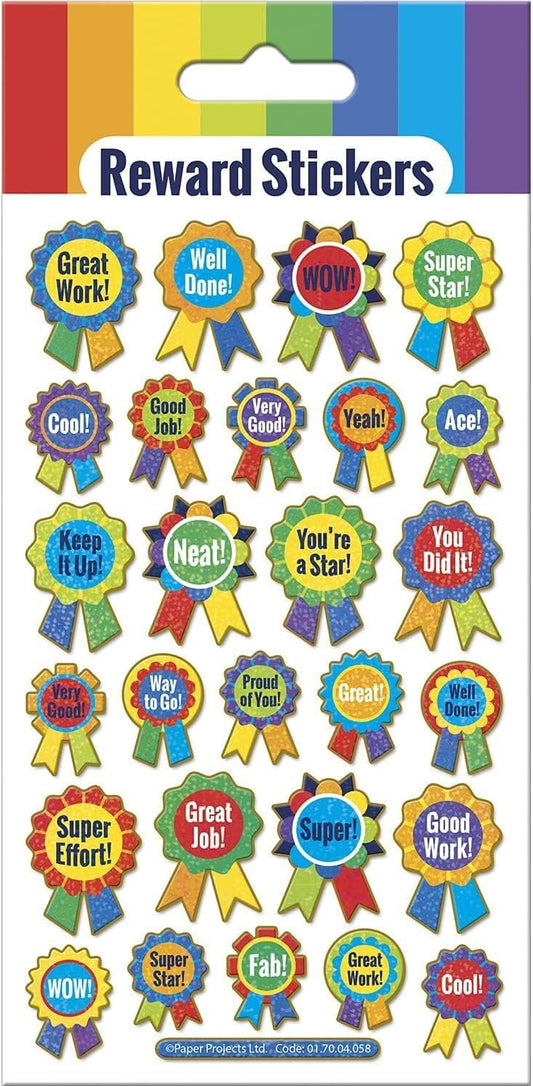 Reward Rosettes Sparkly Reusable Stickers