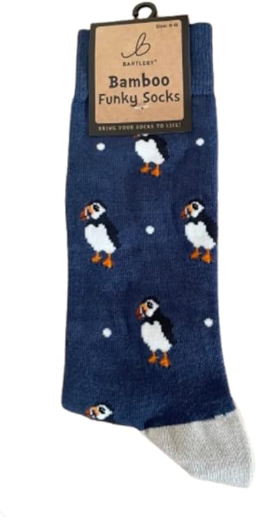 Funky Puffin Socks Bamboo Blend Size 6 to 11