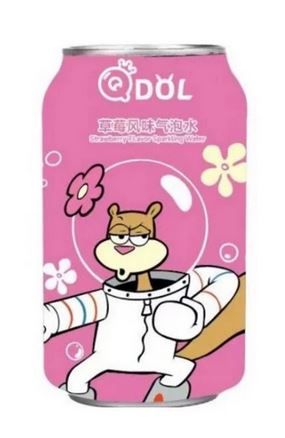 SpongeBob Sandy Cheeks Strawberry Flavour Sparkling Water 330ml