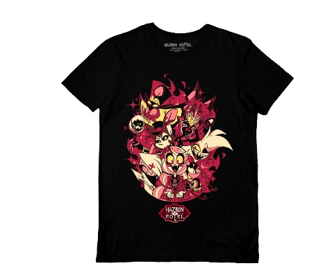 HAZBIN HOTEL (HOTEL MEMBER) BLACK UNISEX T-SHIRT XL