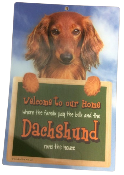 3D DACHSHUND RED DOG WELCOME SIGN