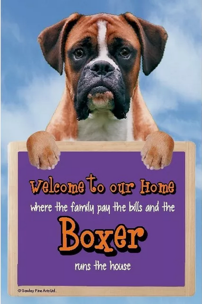 3D Boxer dog WELCOME SIGN