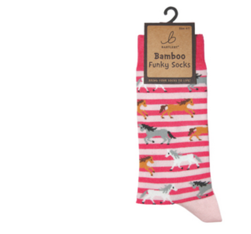 Ladies Funky Bamboo Socks - Galloping Horses