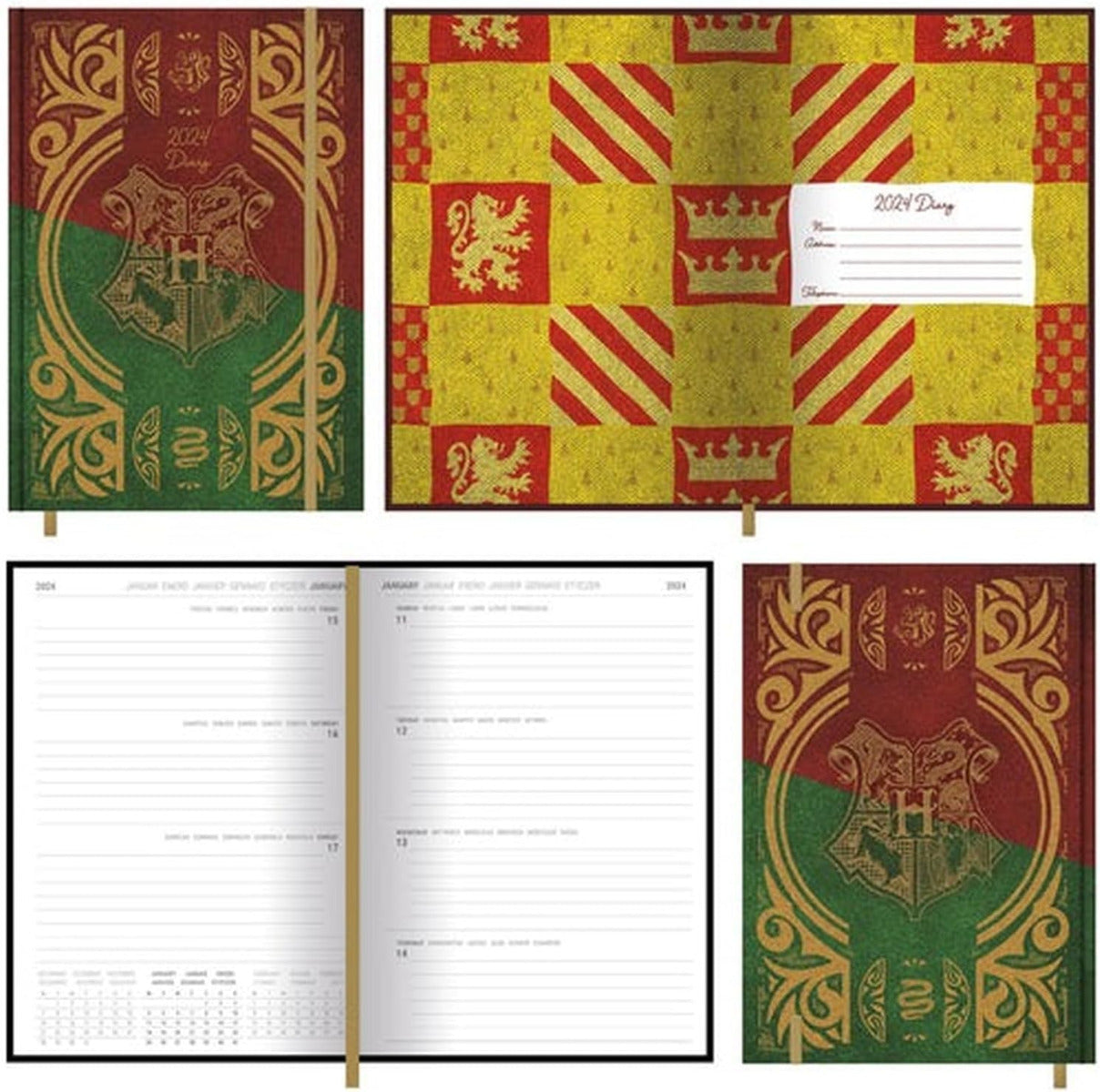 HARRY POTTER 2024 Diary, A5 Diary Hard Cover, Week to a View Planner