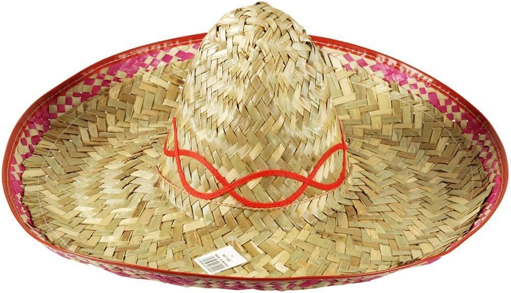 Adult Straw Sombrero with Coloured Rim