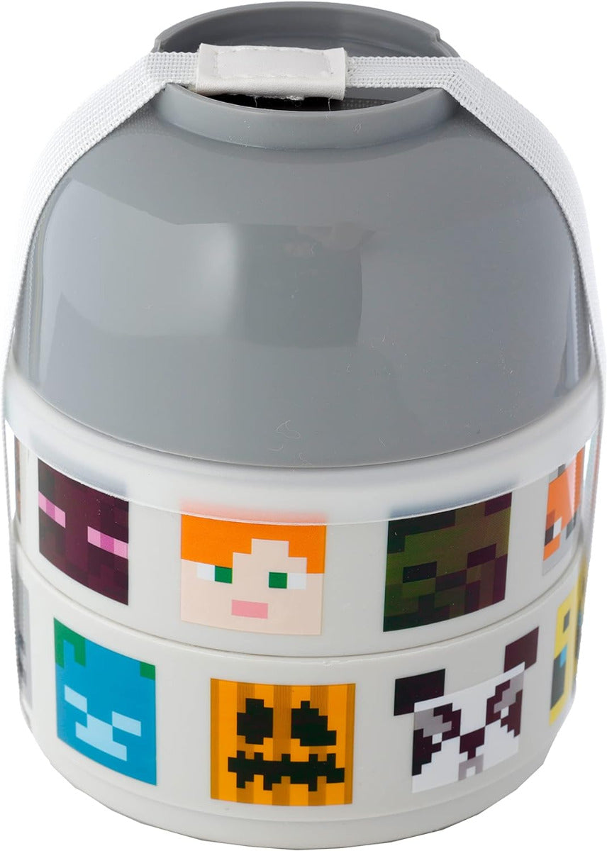 Minecraft Faces Stacked Round Bento - Lunch Box