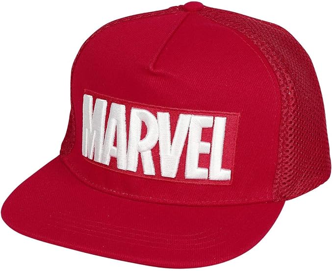 Marvel Logo Snapback Cap Red with White Embroidery