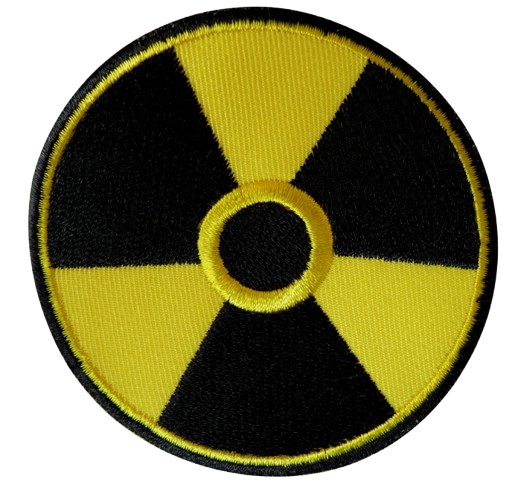 Embroidered Patch - Warning Sign - Iron On/Sew On