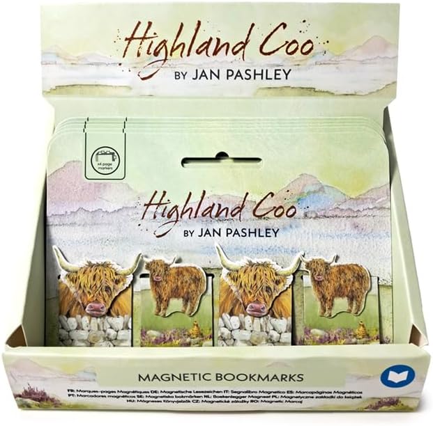 Jan Pashley Highland Coo Magnetic Bookmark Set (1 SET OF 4)