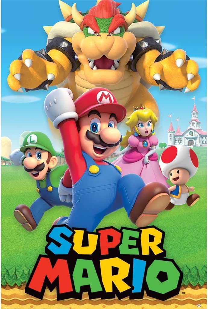 Pyramid Nintendo Super Mario Character Montage Poster