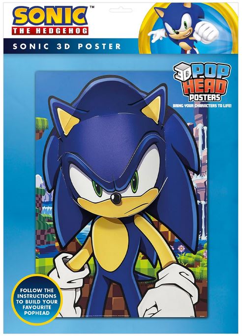Sonic The Hedgehog (Sonic) 3D Poster (Popheads)